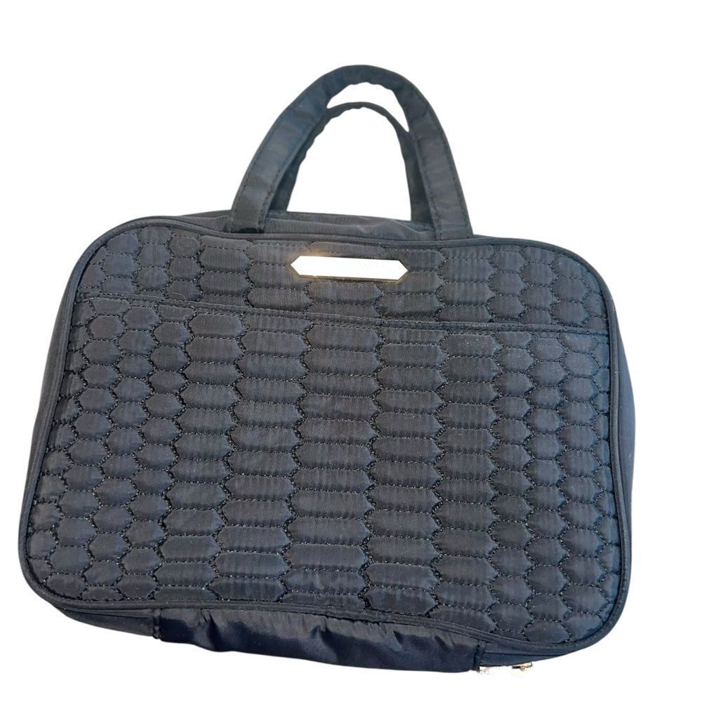 Aimee Kestenberg Hanging Travel Toiletry Bag Black Quilted Organizer